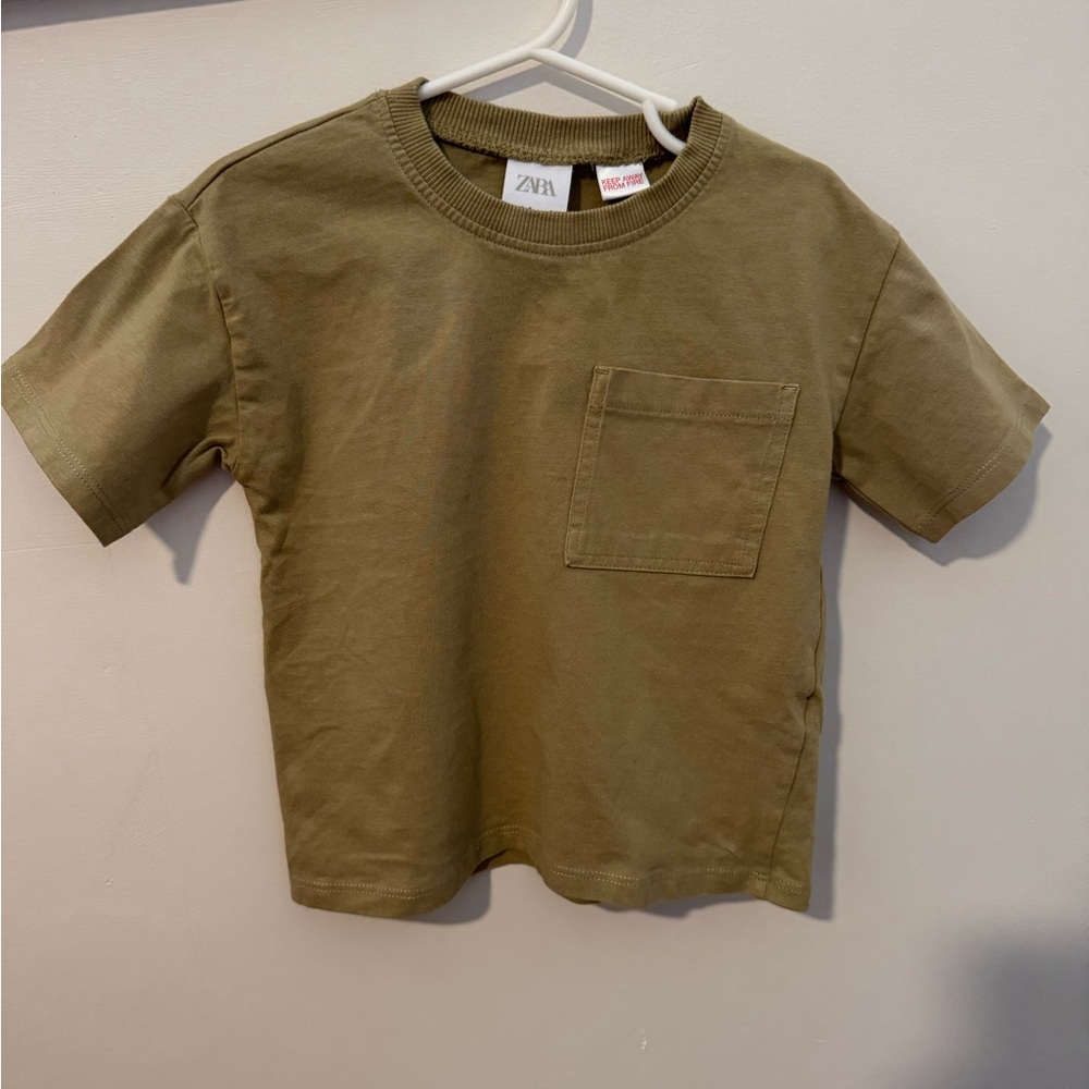Zara Kids Olive Green T-Shirt